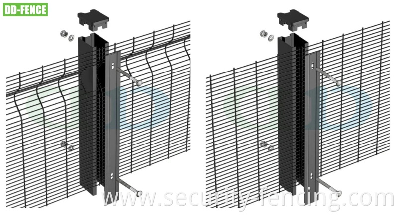 High Security Welded 358 Anti Climb Cut Metal Fence for Villa Industry Airport Commercial Area